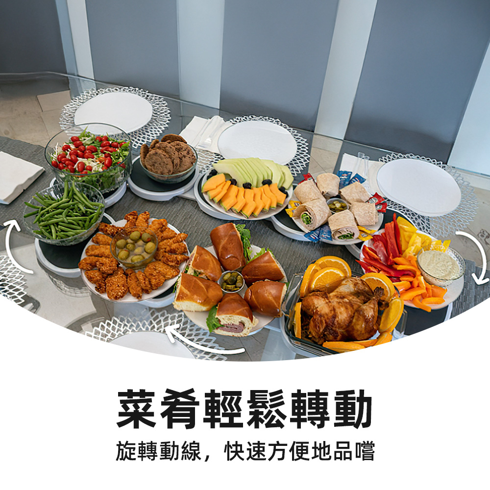 【上手家居】迴轉餐桌 白色6盤(菜盤/餐桌轉盤/旋轉餐盤/旋轉盤/旋轉菜盤), , large