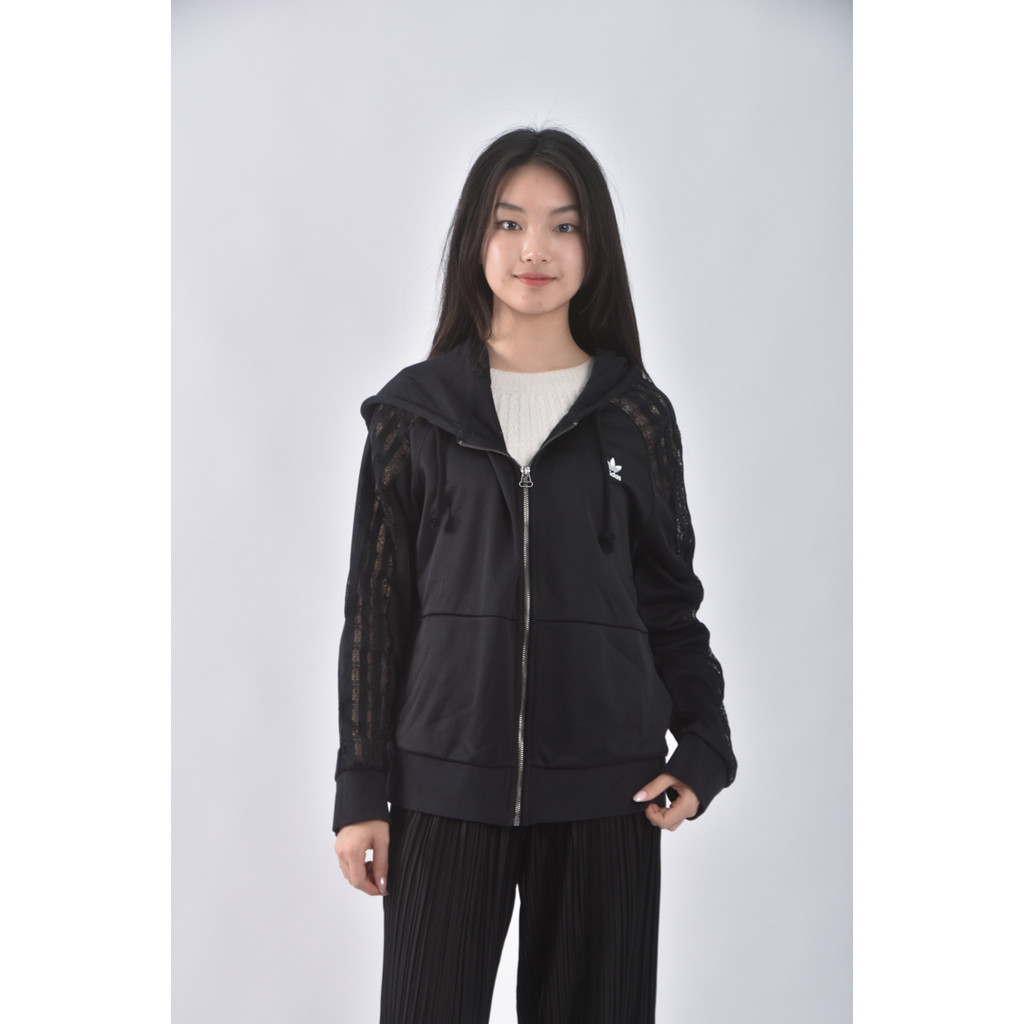 (M) adidas運動棉質蕾絲黑色外套二手衣, , large