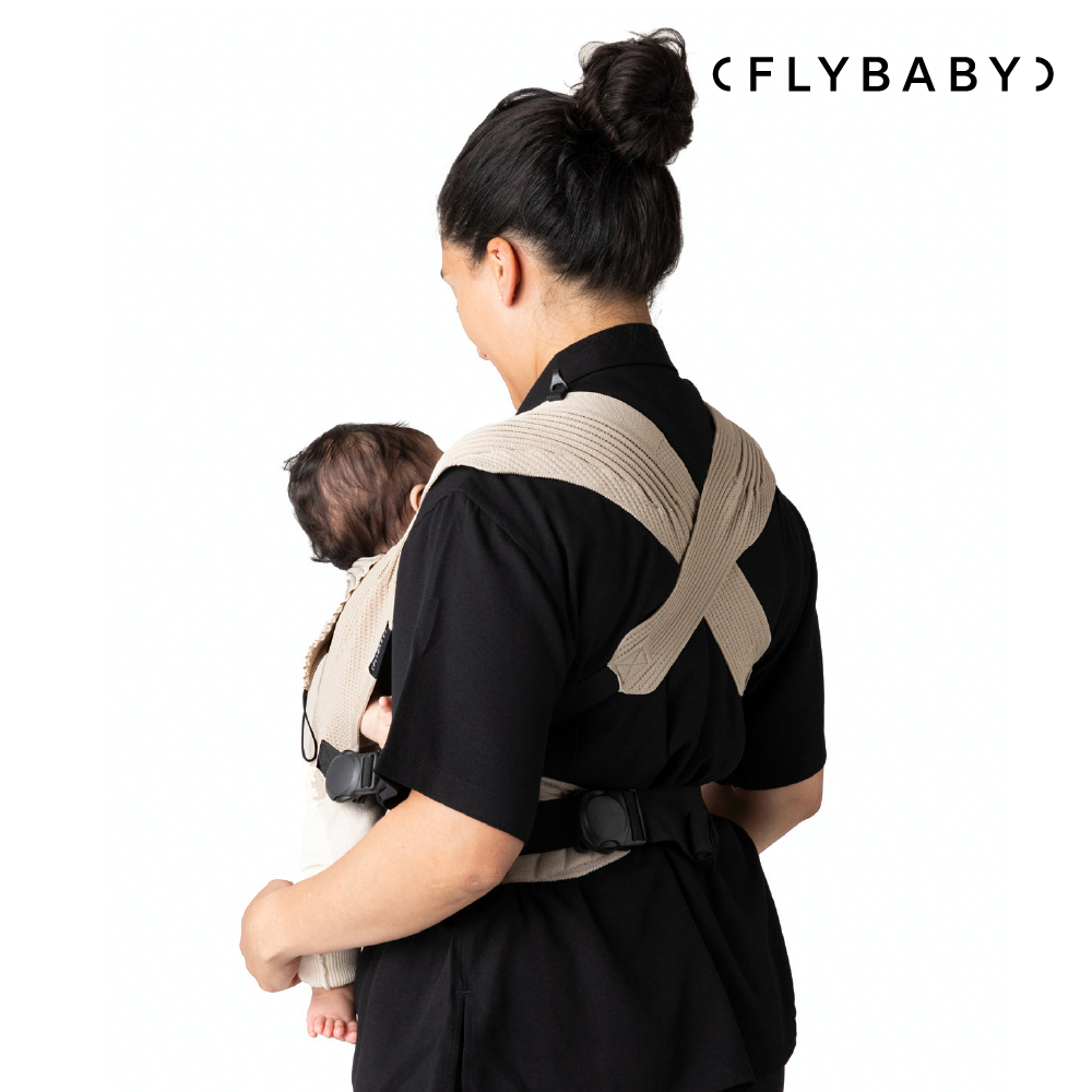 Flybaby 輕便透氣嬰兒揹巾_奶油白, , large
