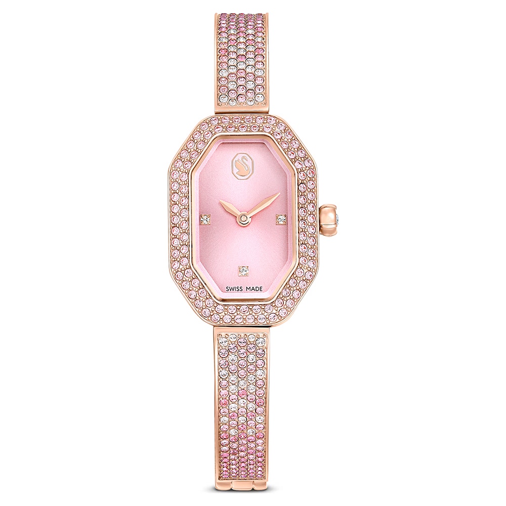SWAROVSKI 施華洛世奇 Dextera 璀璨水晶八角手鐲手錶 女錶-粉紅/31 x 19mm(5717588), , large