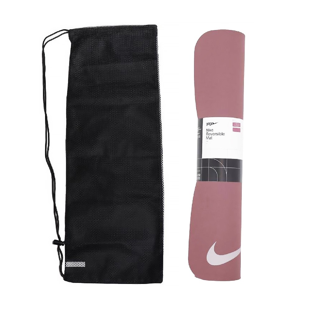 NIKE YOGA MAT 雙面瑜珈墊 4MM 隔音墊 訓練墊 運動墊 雙面可用 輕巧 便攜 穩定 止滑 黑 藕紅 粉橘, , large