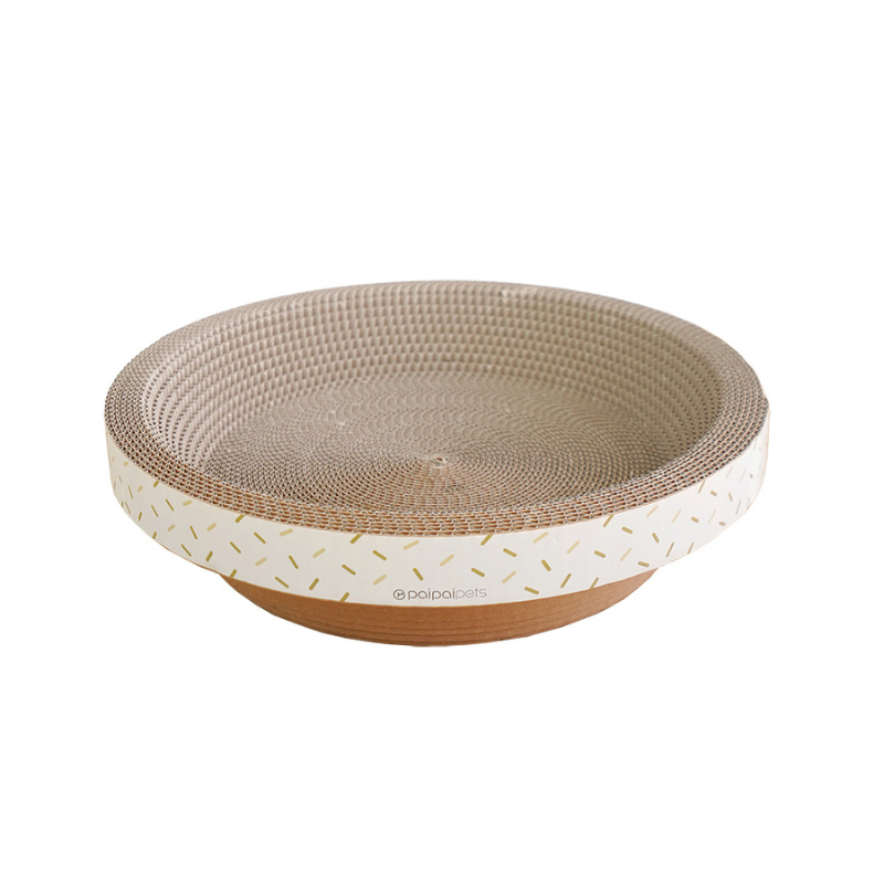 【paipaipets】Cardboard cat scratcher bowl, , large