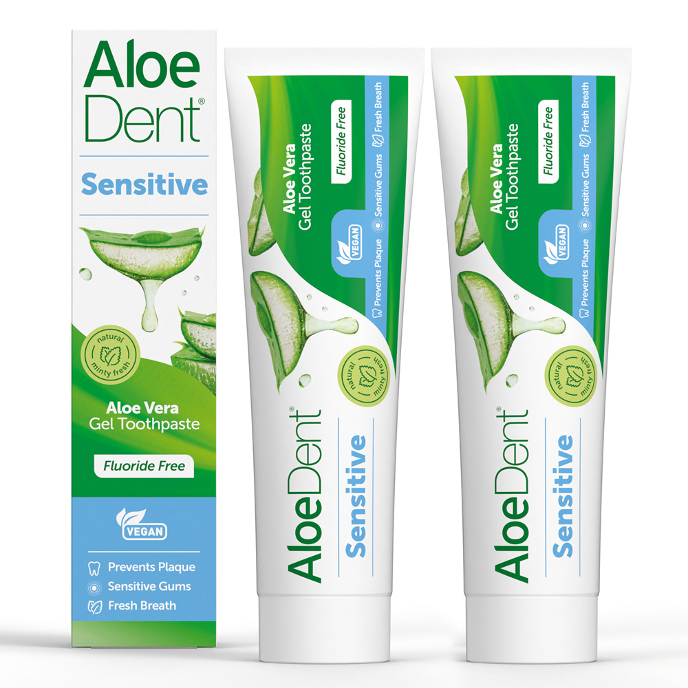 英國Aloe Dent-安敏舒牙膏(無氟 100ml x 2入), , large