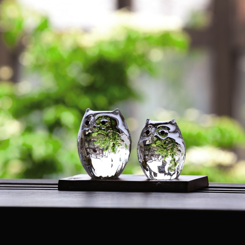 日本津輕 手作貓頭鷹 琉璃藝品 (共四款) 金益合玻璃器皿, , large