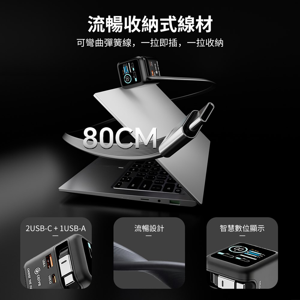 CEIVE啟逸 LQ RE003 Gan 70W 氮化鎵快速充電器 美規, , large