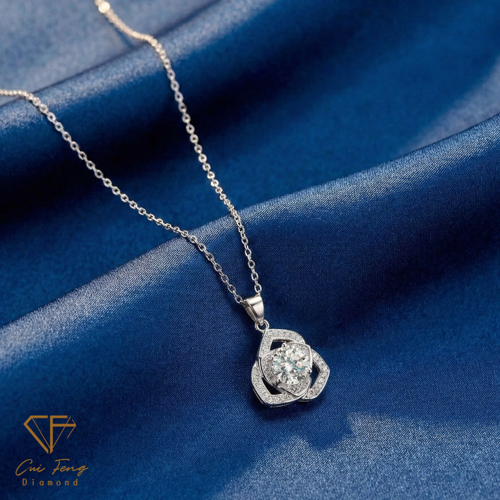 【CF鑽飾】項鍊 莫桑鑽《白茶花語》1克拉 項墜