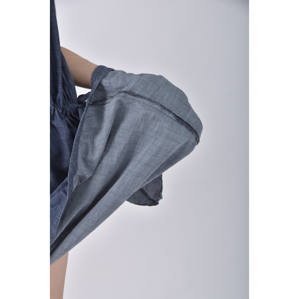 (S) 繭裹子twine fair trade質感丹寧牛仔棉質純棉藍色洋裝二手衣, , large