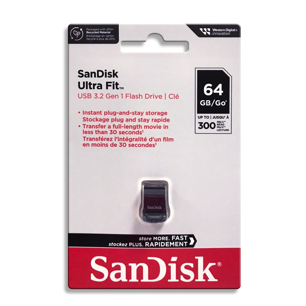 【SanDisk】CZ430 Ultra Fit 64G USB 3.2 典雅黑 隨身碟 速度 300 MB/s, , large
