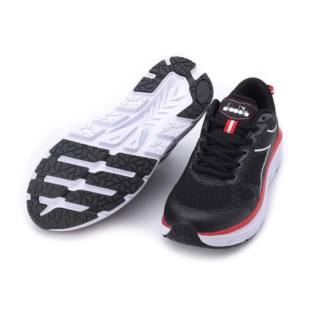 DIADORA迪亞多那 專業避震慢跑鞋 男運動鞋 男鞋 寬楦 透氣 舒適 保護後跟 高彈 吸震 緩衝 耐磨 止滑 黑 藍, , large