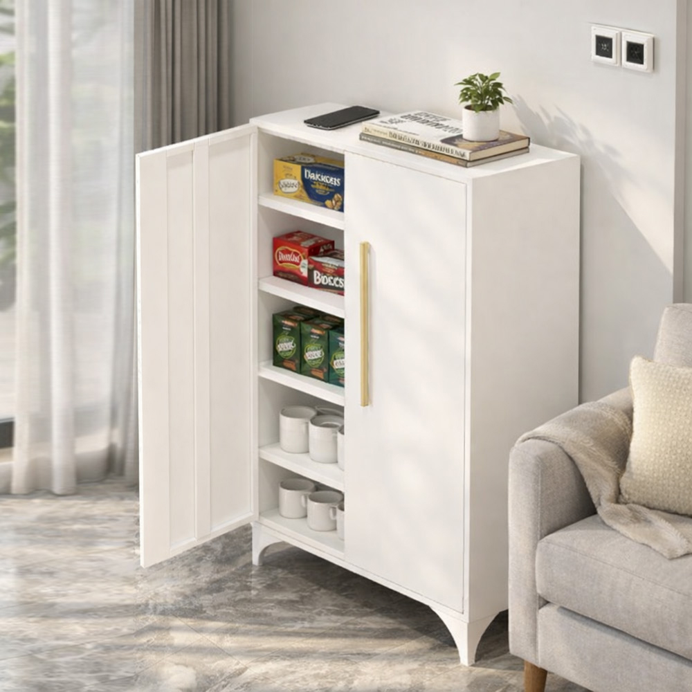 【AOTTO】簡約現代鐵藝五層開門鞋櫃(TA-7002W), , large