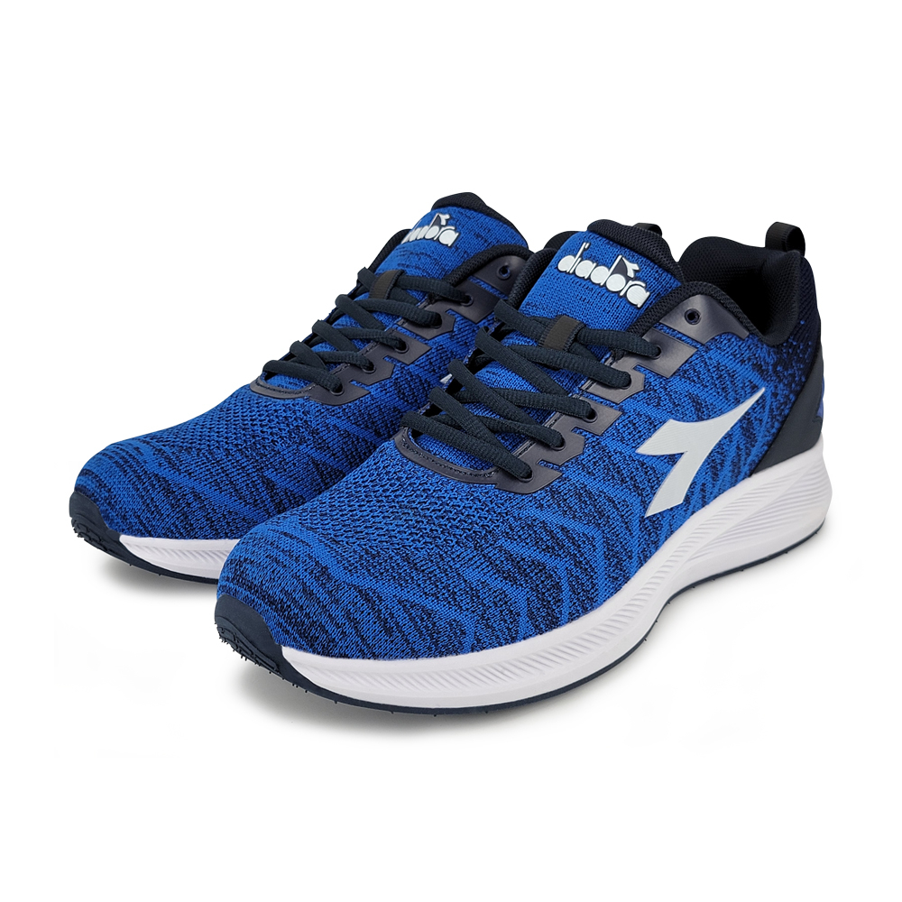 DIADORA迪亞多那 專業輕量慢跑男鞋 男運動鞋 反光 寬楦 透氣 編織 保護後跟 緩震 回彈 穩定 耐磨 防滑 藍, , large