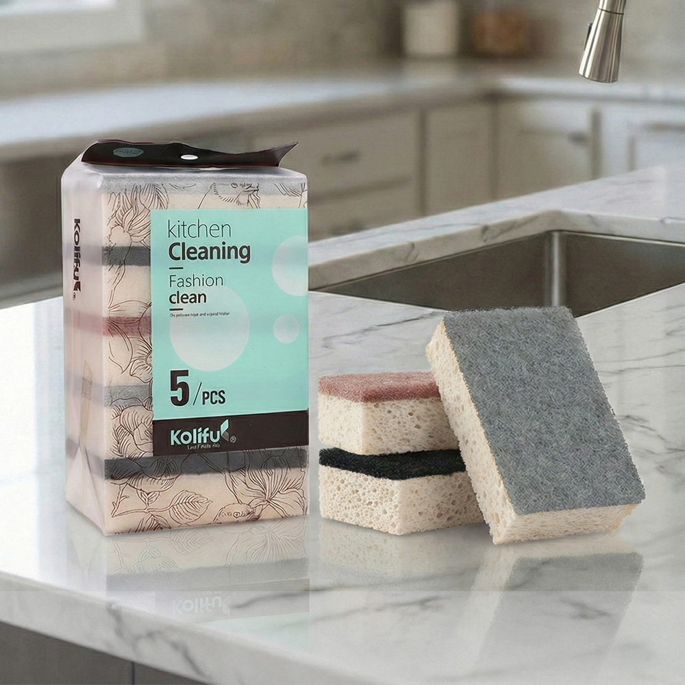 雙面菜瓜布 1袋5入 百潔布 木漿棉 厚度3公分 加厚菜瓜布 洗碗棉 菜瓜布 海棉菜瓜布 加厚 海棉 洗碗海棉 洗碗布, , large