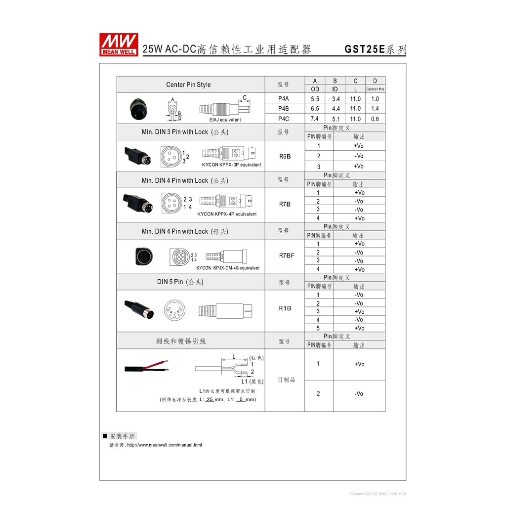 明緯25W全球認證桌上型變壓器(GST25E15-P1J), , large