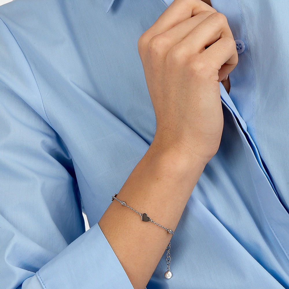 【快速出貨】MORELLATO TALISMANI系列 銀色不鏽鋼 蝴蝶之心手鍊 SAUN37, , large