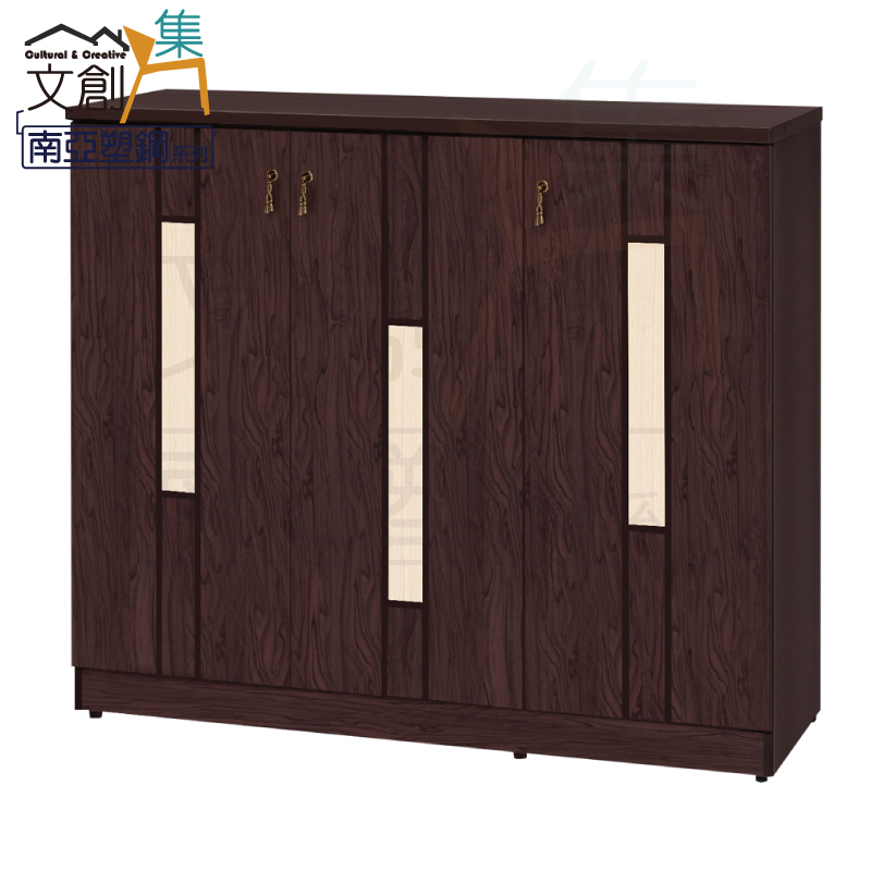 【文創集】妮可 環保4尺南亞塑鋼三開門鞋櫃(客約商品)
