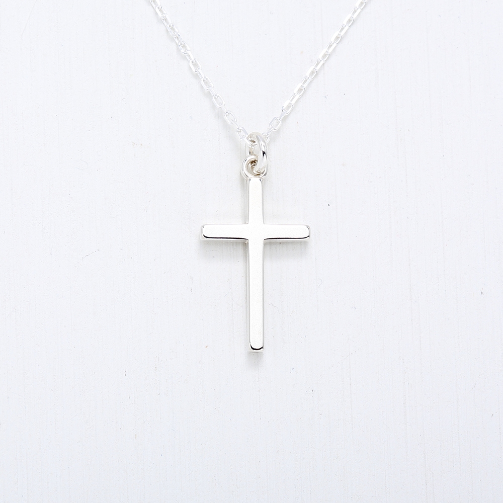 【Angel & Me】Simple Cross (Medium) s925 sterling silver necklace gift, , large