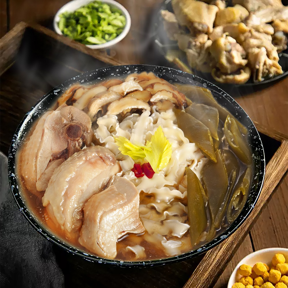 Peeled chili pepper chicken soup noodles, , large