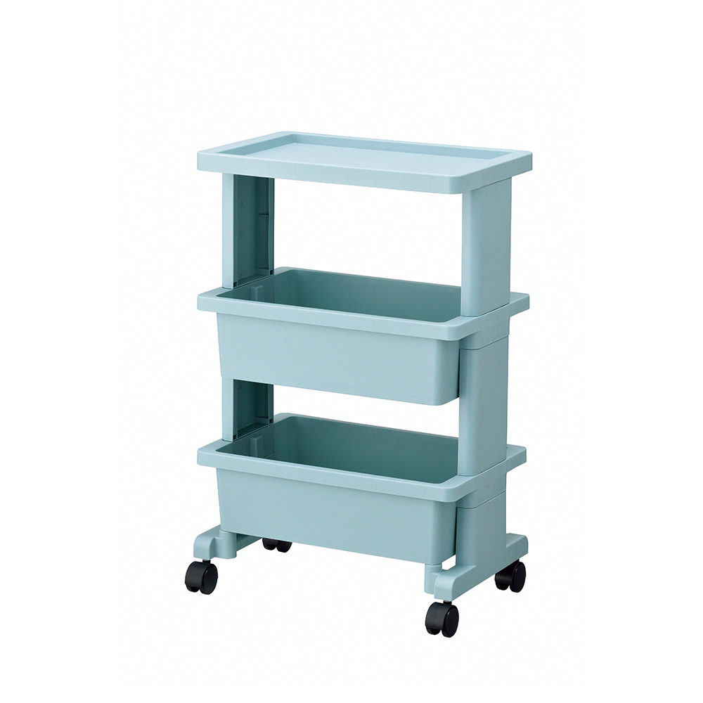 【JEJ ASTAGE】Japan-Made Multifunctional 3-Tier Utility Cart (Top Shelf Design / Storage Cart / Organizer Cart) – Blue, , large