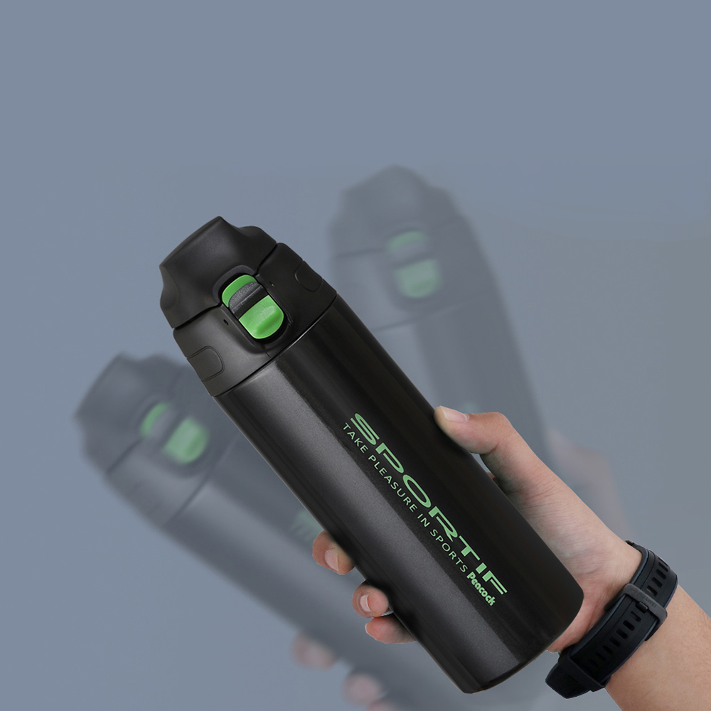 【日本孔雀Peacock】運動暢快直飲不鏽鋼保冷專用保溫杯550ML(直飲口設計)-桃紅, 桃紅, large