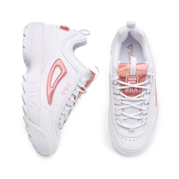 Kixpress-Fila Disruptor II 女 運動休閒鞋 老爹鞋 經典 厚底 舒適 白 粉紅 [5-C609Y-154], , large