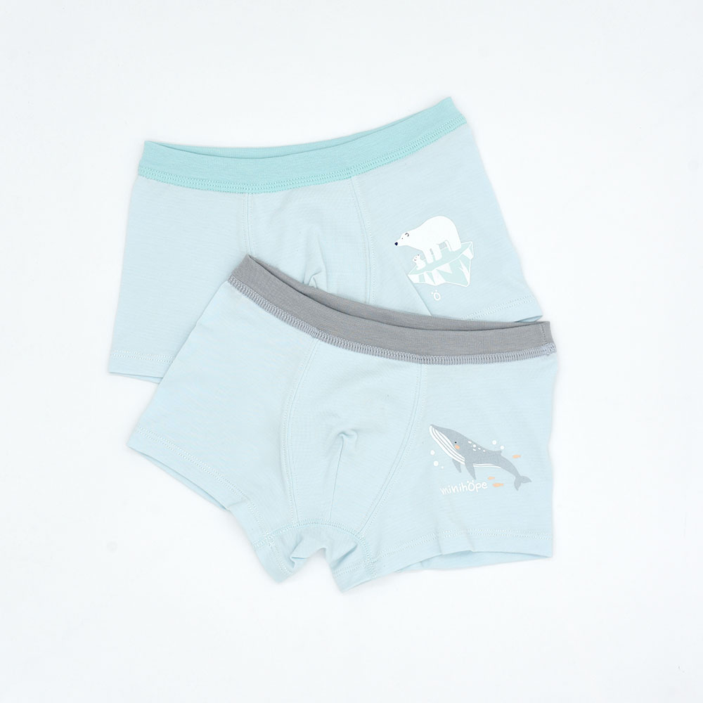 minihope美好的親子生活-沉靜海洋男童四角褲(2件組A), , large