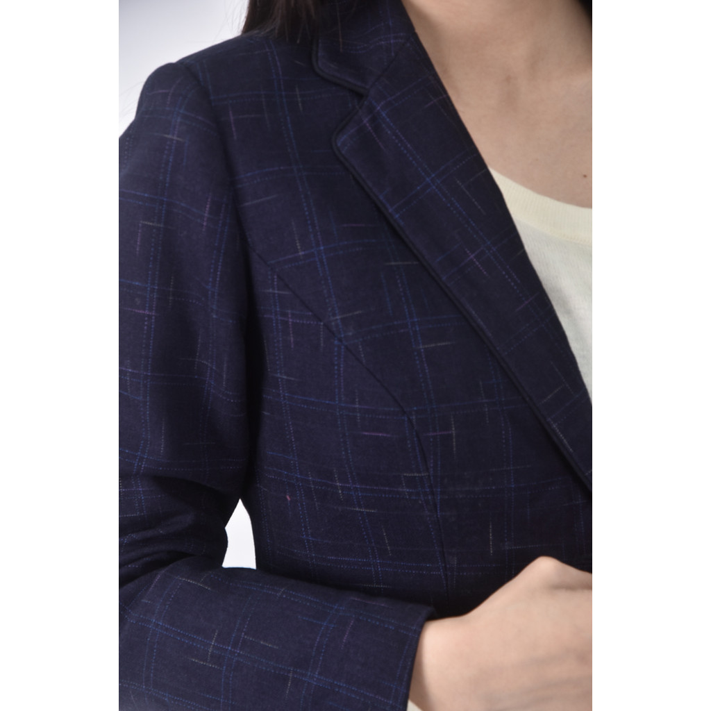 (S) mw西裝套西裝棉質翻領藍色外套二手衣, , large