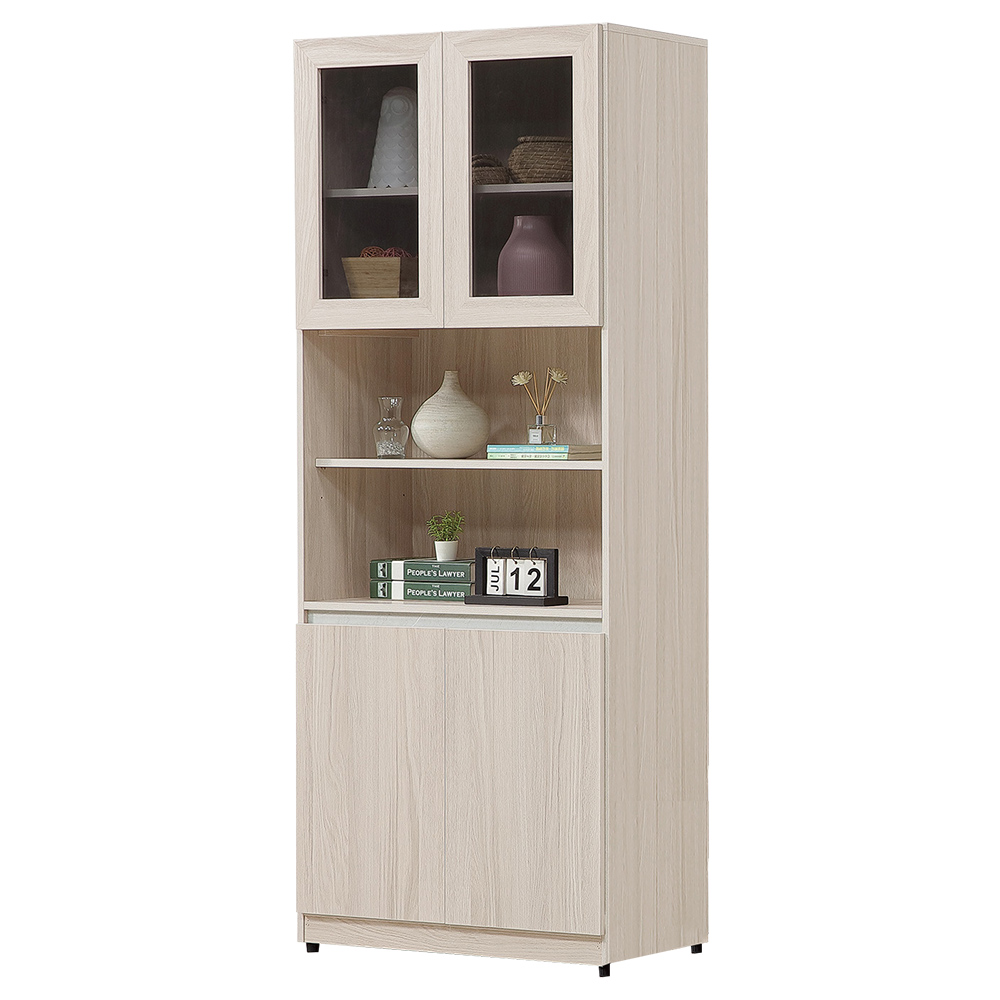 【Hampton 漢汀堡】亞當斯白榆木四門中空書櫃, , large