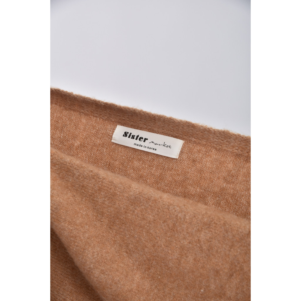 (XL) sister market韓牌斜肩棕色長袖上衣二手衣, , large