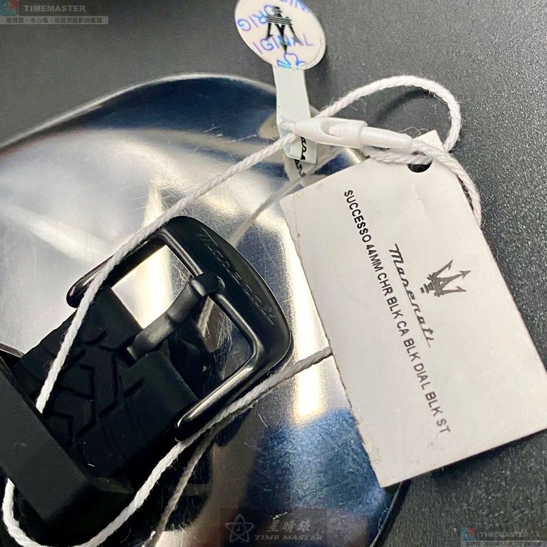 [星晴錶業]MASERATI手錶,44mm,R8871621011黑色錶面黑錶殼深黑色矽膠錶帶款, , large