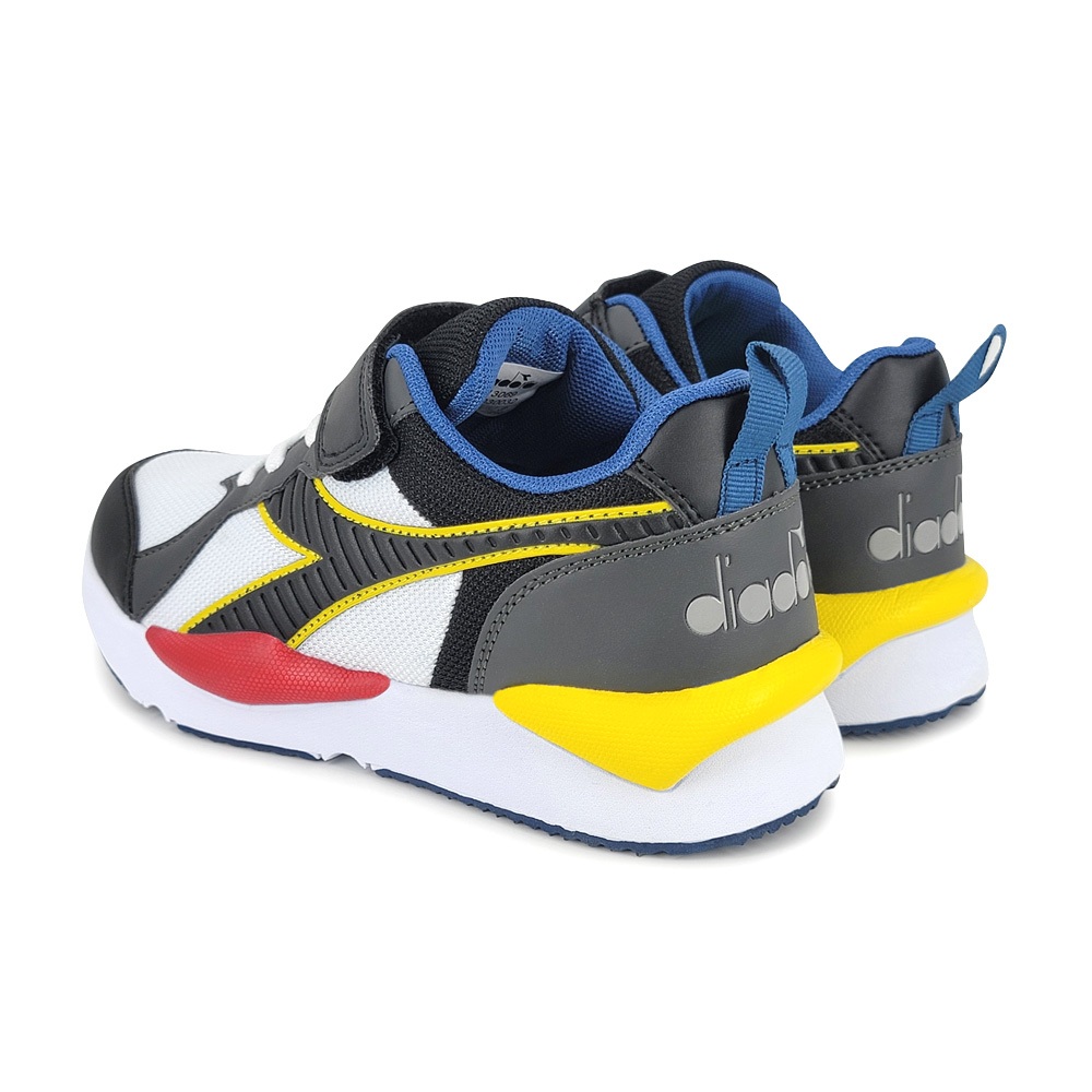DIADORA迪亞多那 經典復古潮流童鞋 童運動鞋 魔鬼氈 寬楦 康特杯 輕量 吸震 減壓 抗菌 除臭 防滑 黑白 白粉, , large