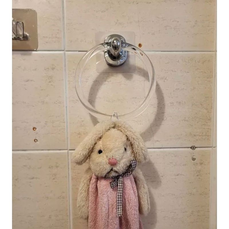 [熊好貼國際]浴巾環 毛巾架 凹凸紋路牆面可貼浴巾架 手巾 壁掛 擦手 方巾  手帕無痕掛勾 舒適家舒適你的家掛鈎, , large