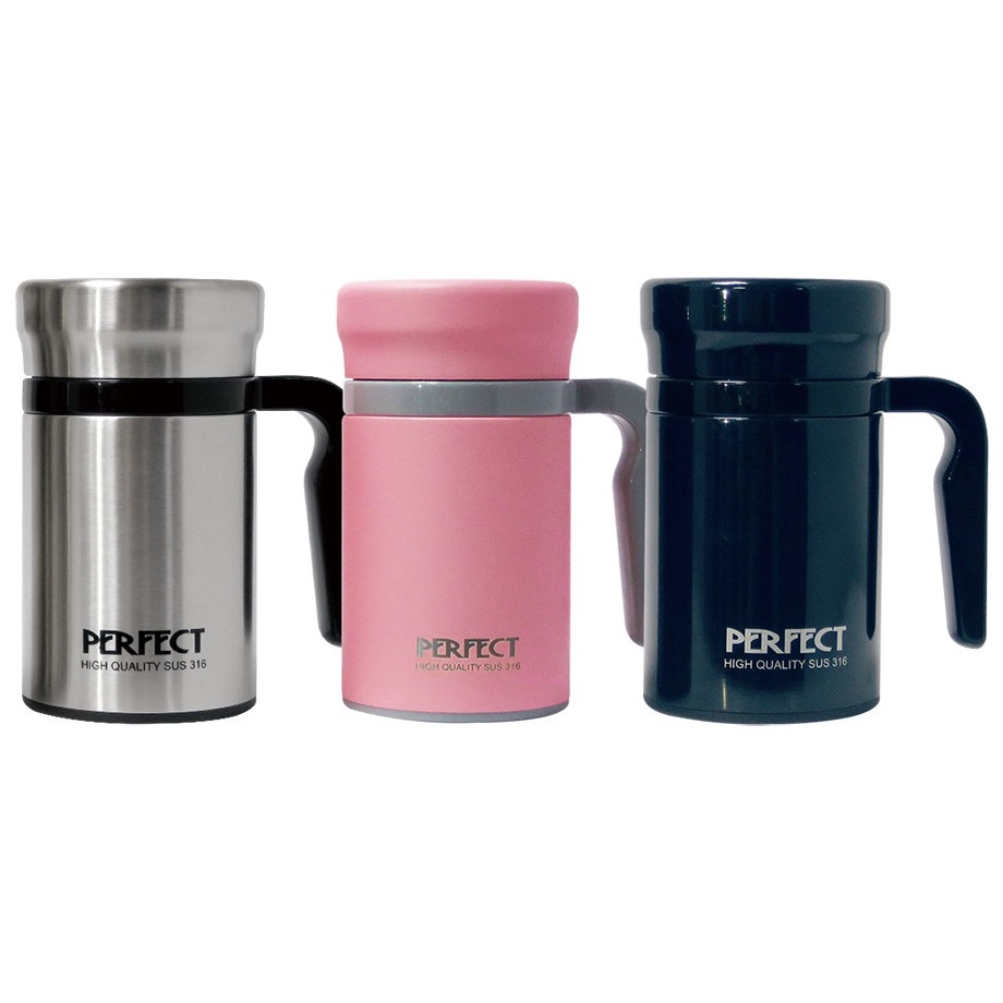 PERFECT 理想牌 品味316不鏽鋼全鋼辦公杯保溫杯 櫻花粉480cc-Leidea樂德兒, , large