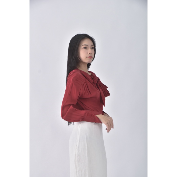 (M) massimo duttiv領綁帶紅色長袖上衣二手衣, , large