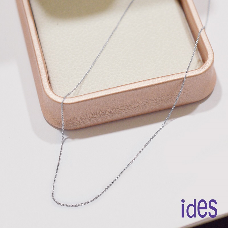 [ides愛蒂思] 義大利14K白金18吋項鍊鎖骨鍊（圈圈鍊-T1）, , large