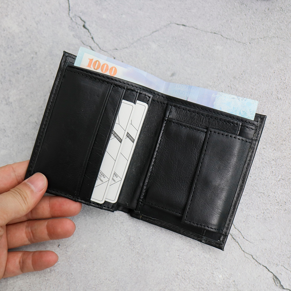 【YUNJOIN】Eterna 直立式真皮短夾-藍色  (男用/女用 多卡位收納皮夾), , large