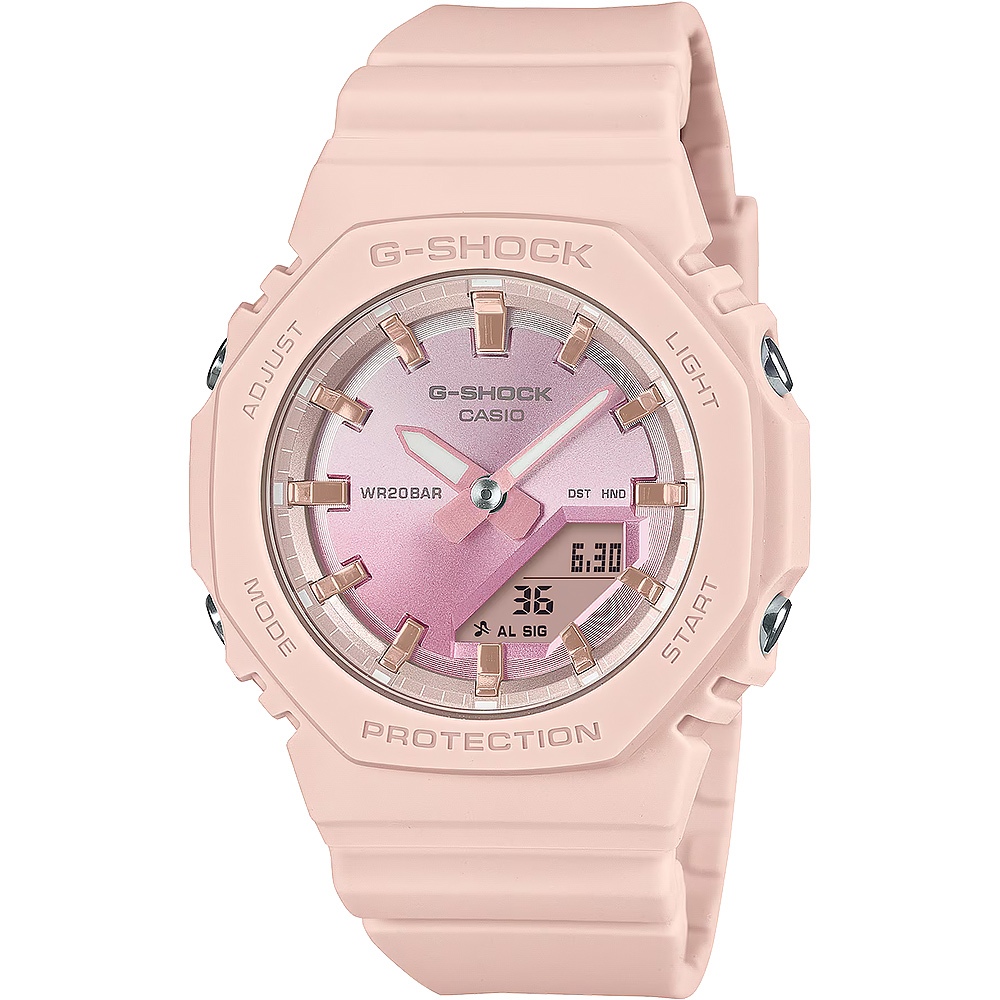 CASIO 卡西歐 G-SHOCK 粉紅漸層 八角 手錶 女錶 GMA-P2100SG-4A, , large