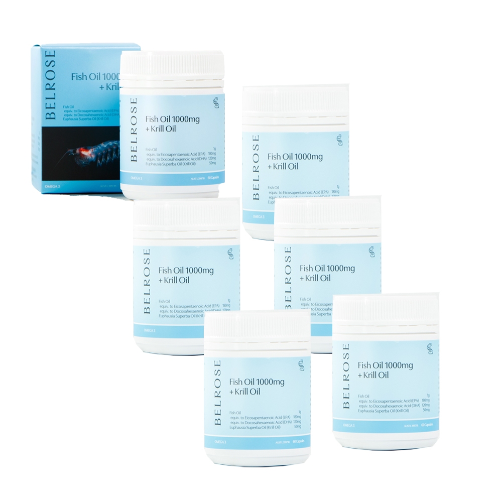 【澳洲奧倍美 Belrose】南極磷蝦油+魚油膠囊(6入組 60顆/瓶), , large