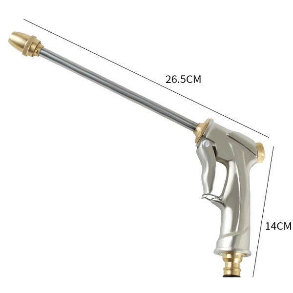 Pure copper pressurized watering can, car wash high-pressure water gun nozzle, high-pressure cleaning water gun, dual-purpose cleaning product for home and car.