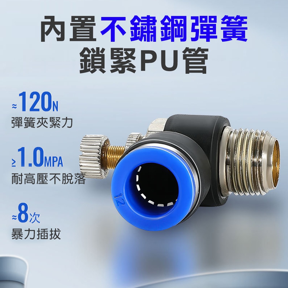 省力快速接頭 節流閥 調速閥 可調 SL JSC空壓機公母頭 氣管接頭 風管接頭 氣泵接頭 快速插頭, , large