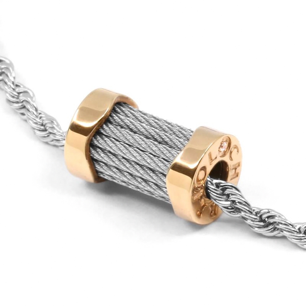 CHARRIOL 夏利豪 FOREVER WAVES CHARMS 鋼索手鍊 送禮推薦 06-102-1139-15, , large