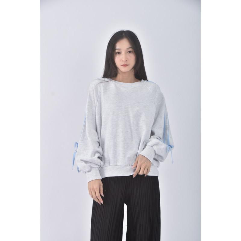(XL) bring質感圓領灰色長袖上衣二手衣, , large