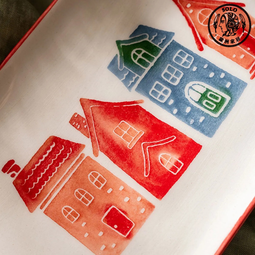 【SOLO歐洲家居】LCW Home 土耳其製 29x15cm 歐洲小屋 長盤 點心盤 甜點盤 飾品盤 聖誕節, , large
