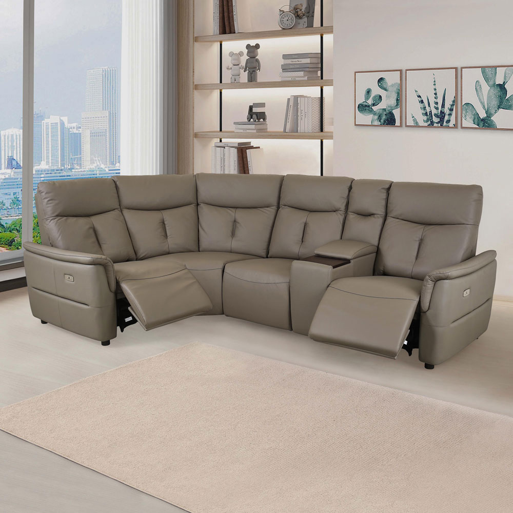 【Homelike】 喜家居9.4尺轉角L型雙電動沙發(2367), , large