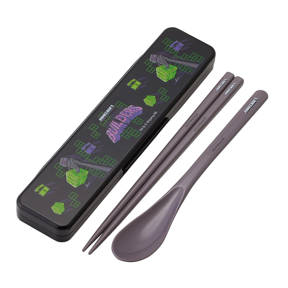 【百科良品】日本製 我的世界 創世神 Minecraft 麥塊 環保筷子+湯匙組 18CM(日本境內版), , large