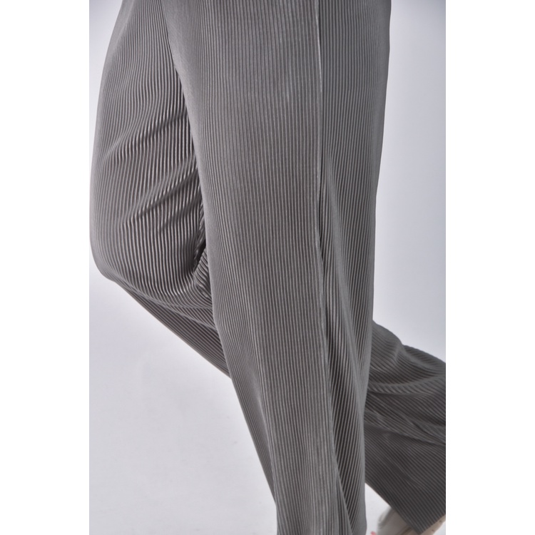 (M) wear to eat高腰皺摺灰色長褲二手衣, , large