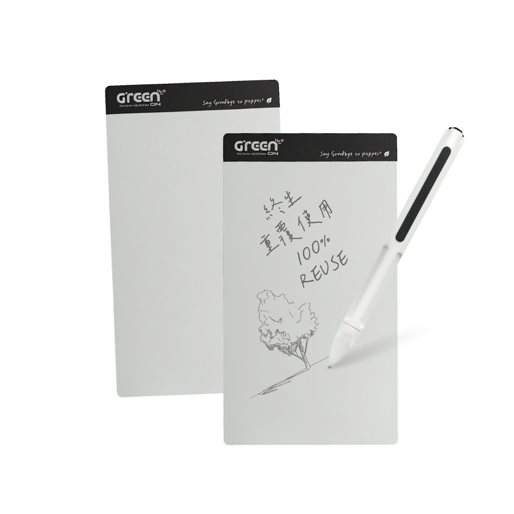 【Green Board】7.2吋磁性電紙板 MT7標準書寫組 (電紙板x2+手寫筆) MIT雙專利設計 0.5mm超薄軟性電子紙 局部清除手寫板, , large