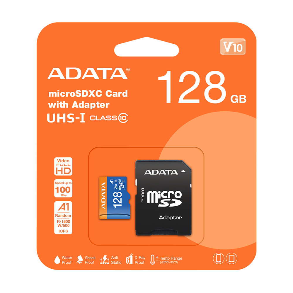 【ADATA 威剛】128G micro SDXC UHS-I V10 A1 CLASS10 U1 記憶卡, , large