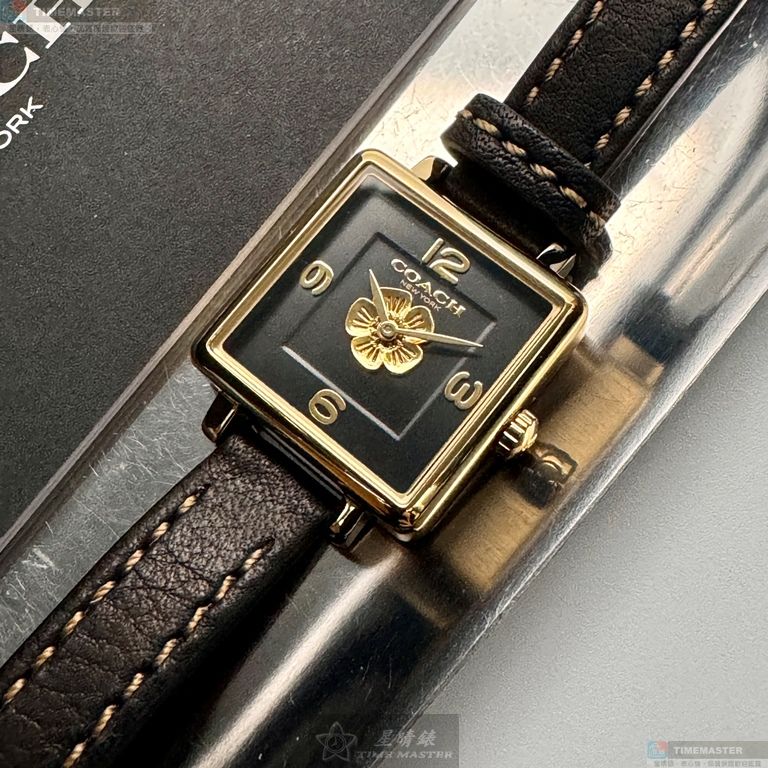 [星晴錶業]COACH手錶,22mm,CH00220黑色錶面金色錶殼深黑色真皮皮革錶帶款, , large