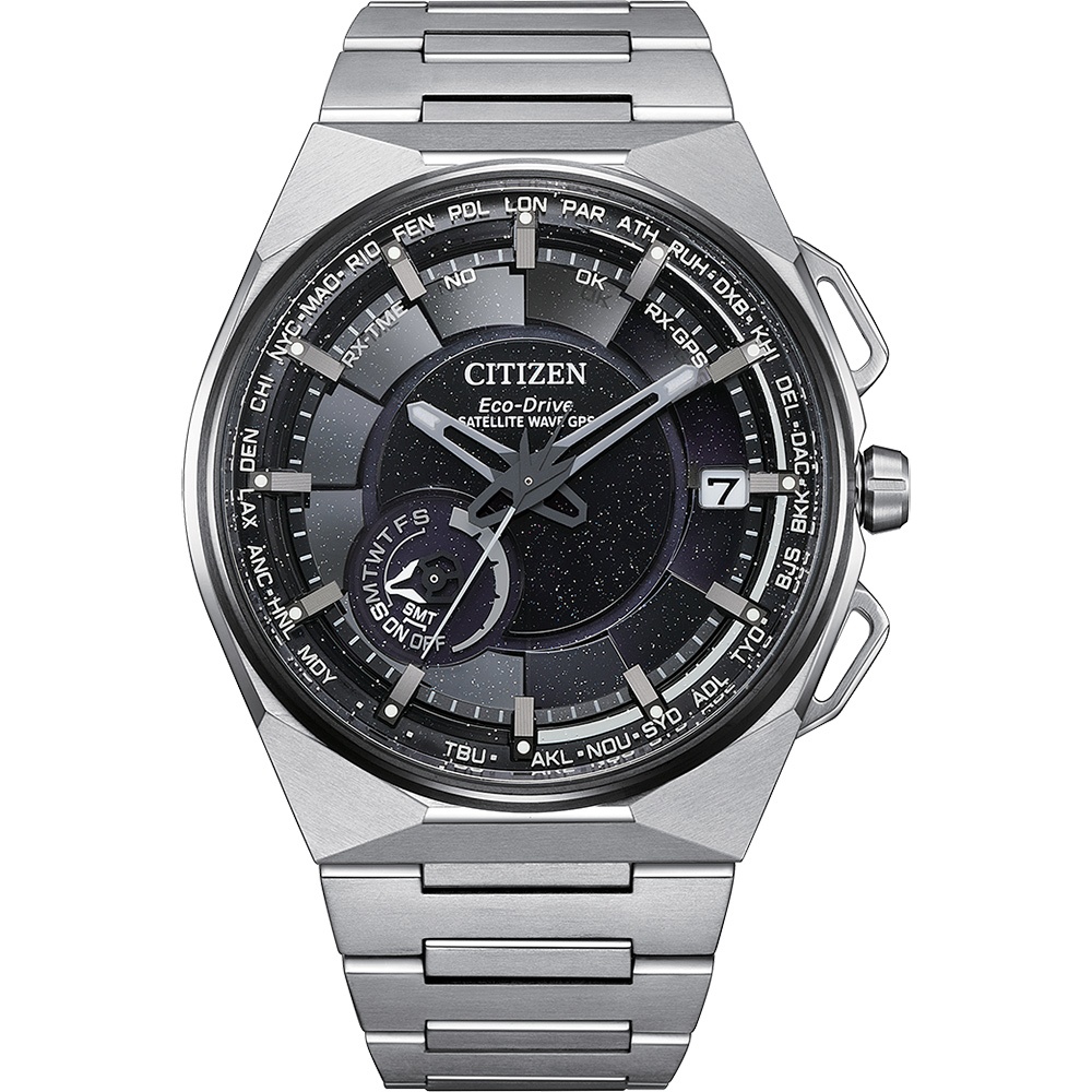 CITIZEN 星辰 限量週年紀念款 超級鈦GPS衛星對時手錶-星際黑 禮物 CC3097-52E, , large
