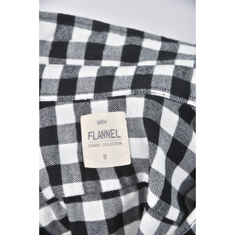 (S) lativ質感棉質純棉黑色長袖上衣二手衣, , large